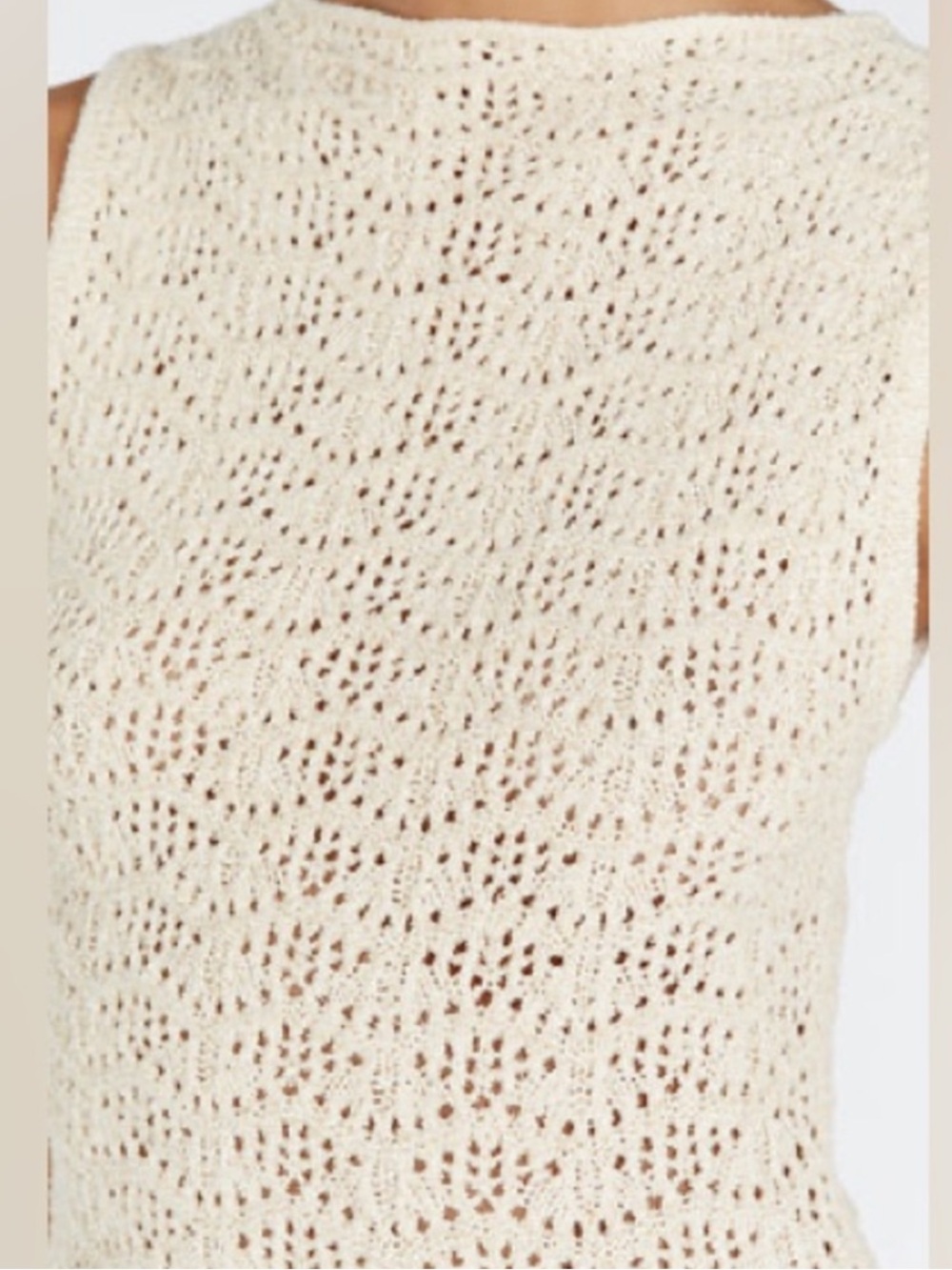 Dissh Giselle Buttermilk Sleeveless Cream Crochet Knit Maxi Dress - Picture 3 of 8
